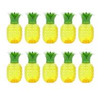 Kexpery 10 vasos de fresa y piña con pajita, vasos de fiesta con forma de fruta, tazas de jugo para decoración de fiesta hawaiana, Luau, verano, playa, piscina, decoración de fiesta (10 tazas de piña)