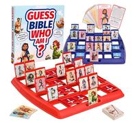 Kexpery Bible Juego de mesa cristiano con 24 personajes bíblicos, cartas de historia y versos, juego para niños y familias