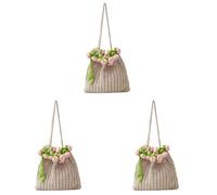 Kexpery Bolso de hombro tejido a mano para mujeres Flor elegante Flor Big Big Tricotted Hand para trabajo Noche