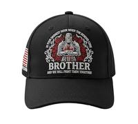 Kexpery Brotherhood of Knights Gorra de béisbol al aire libre de algodón bordado, sombrero ligero, ajustable, regalo de cumpleaños, día y padre, Negro , Talla única