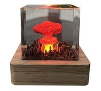 Kexpery Lámpara de atmósfera modelo de bomba nuclear de resina, carga USB, explosión nuclear, luz nocturna 3D para decoración del hogar y sala de estar