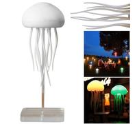 Kexpery Lámpara deformable para dormitorio, control de voz, carga tipo C, forma de medusa, luz nocturna RGB degradada, tentáculos flexibles para dormitorio de niños, decoración del hogar (B)