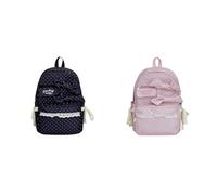 Kexpery Linda Mochila Rosa de Lunares con Lazo, Estilo Juvenil y Fresco para alumnas
