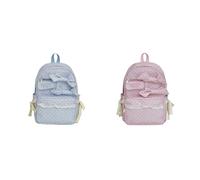 Kexpery Linda Mochila Rosa de Lunares con Lazo, Estilo Juvenil y Fresco para alumnas