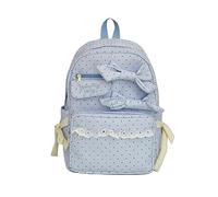 Kexpery Linda Mochila Rosa de Lunares con Lazo, Estilo Juvenil y Fresco para alumnas