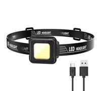 Kexpery Linterna frontal multifuncional tipo C Carga USB Linterna frontal compacta Ángulo ajustable Lámpara frontal portátil 4 modos de luz para escalada de emergencia