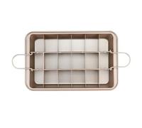 Kexpery - Molde rectangular para tartas de acero al carbono con 18 compartimentos para brownies, mini ollas, galletas