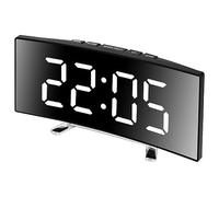 Kexpery Reloj despertador digital creativo de 6 pulgadas, pantalla grande, reloj despertador inteligente, modo nocturno, silencio para el hogar, oficina, dormitorio (blanco)