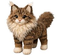 Kexpery Tabby Cat DIY Kit para principiantes Creación de muñecas de ganchillo, fácil regalo de cumpleaños, artes y manualidades con tutoriales