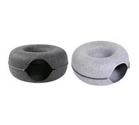 Kexpery Túnel Feed Túnel Doble Capa Redonda Redonda Antigrifo Toy Interactivo para Gatos y Animales pequeños