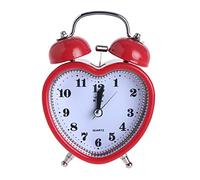 Kexpsogy Reloj despertador en forma de corazón sin tictac, luz nocturna para relojes de hora para niños y niñas, reloj despertador