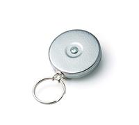 KEY-BAK Carrete retráctil #485-HD con cable de acero inoxidable de 122 cm, parte delantera cromada, clip de cinturón de acero, retracción de 8 onzas, anillo dividido Key-Bak