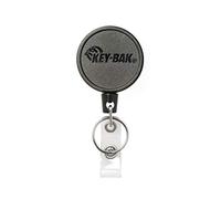 KEY-BAK MID6-Duo - Carrete y llavero resistente con capacidad para 10 llaves, clip para cinturón, negro, mediano (0006-0804)