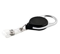 KEY-BAK Retract-A-Badge - Mosquetón retráctil sin torsión con cable de 36 pulgadas y carrete negro