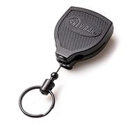 KEY-BAK SUPER48 PLUS HD 0S48-8474 - Llavero retráctil ambidiestro de 8 onzas con cordón retráctil de 48 pulgadas y clip de cinturón de acero, color negro