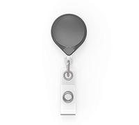 KEY-BAK Unisex's 0064-005 Mini-BAK - Porta insignias retráctil con cordón de nailon de 36 pulgadas, clip giratorio Bulldog, gris fabricado en Estados Unidos, 2 onzas