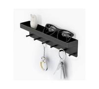 Key Board with Shelf, Modern Wall Key Holder, 6 Hooks Self-adhesive Key