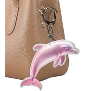Key Chain, 2D Flat Printed Cartoon Acrylic Dolphin Charm Decor, Cute Bag Pendant Accessory For Women Men Boys Girls Backpack School Travel Office Home House Indoor Outdoor Desk Table Decoration Use