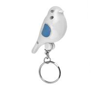 Key Finder, Car Key Finder Locator with Sound, Bird LED Whistle Keys Finders Intelligent Voice Control Keychain with Battery (White)