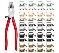 Key Fob Hardware, 40 Pcs 1" 25mm 5 Colors Key Fob Hardware Kit Keychain Hardware Pliers Attach Rubber Tips for Wristlet Keychain, Key Lanyard and Key Chain Making Hardware Supplies Install