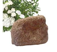 Key Hider Rock - Contenedor de piedra falso, Secret Secret Outdoor Safe | Gran escondite de almacenamiento, caja de cerraduras realista para bordes de ruta de jardín, configuración de esquina de la ca