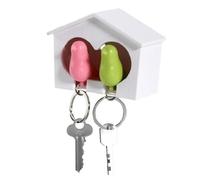 Key Holder Organizer, Bird House Whistle, 3,7 x 2,52 in Compact Ring Hook, Romantic Decorative Design, Authentic Wall Mount for Home Apartment Rv Entryway Living Room
