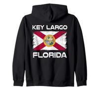 Key Largo - Bandera de Florida con diseño Desgastado Key Largo FL Sudadera con Capucha