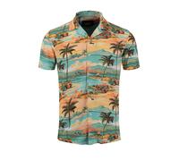 Key Largo Camisa 'Cabana' turquesa / amarillo / verde / naranja claro XXL EUR