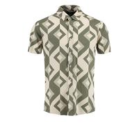 Key Largo Camisa 'TRACK' ecru / verde oscuro L EUR
