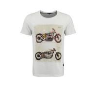Key Largo Camiseta 'Brake' ecru / marrón / negro / blanco natural, Talla M