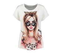 Key Largo Camiseta 'Girl' piel / rojo pastel / negro / blanco natural L piel / rojo pastel / negro / blanco natural