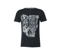 Key Largo Camiseta 'Mastering' gris / negro / blanco, Talla XXL