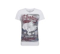 Key Largo Camiseta 'MONTANA' gris / rojo vino / blanco, Talla L