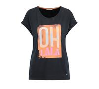 Key Largo Camiseta 'Ohlala' gris claro / coral / rosa neón / negro L gris claro / coral / rosa neón / negro