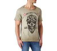 KEY LARGO Camiseta para Hombre MT Bearded Biker, Verde (1502), M