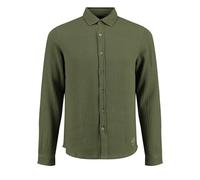 KEY LARGO Finca 1/1 Solid Camisa, Verde, S Hombres