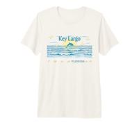 Key Largo FL Dolphin Pelican Waves Beach Vacaciones Camiseta Premium