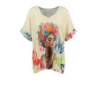 Key Largo Graffiti V-Neck Camiseta, Beige (1004), XL Mujeres
