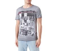 KEY LARGO MT Circle of Life Round Camiseta, Plata (1107), S Hombres