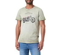 KEY LARGO MT Destroy Round Camiseta, Verde (1500), S Hombres