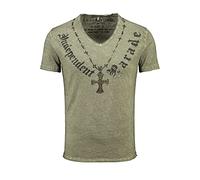 KEY LARGO NDEPENDENT v-Neck Camiseta, Mil.Green (1502), M para Hombre