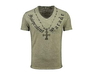 KEY LARGO NDEPENDENT v-Neck Camiseta, Mil.Green (1502), M para Hombre