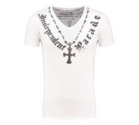 KEY LARGO NDEPENDENT v-Neck Camiseta, Weiß, S para Hombre