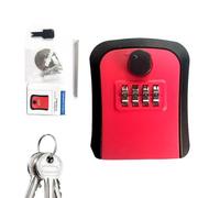 Key Lock Box for Outside, Security Locker Boxes, 4-Digit Combination Hiders, Safe Storage, Wall Mount for out Side a Key, PP, 9x7.5x3.3cm, Black, Red, Gray, Blue