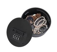 Key Lock Box Stash Safe Container - Wall-Mounted 4-Digit Combination Security Case for Money Jewelry Cash Personal Items Compact Durable ABS Home Office Dorm Drawer Cabinet Garage Black Gray