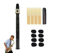 Key of C Two Octave Range Pocket Travel Saxphone,Mini Pocket Saxophone C Key Saxophone,Portable Compact Woodwind Saxophone for Beginners, Instrument Players (black)
