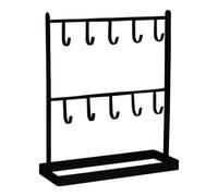 Key Ring Holder - Key Chain Display Stand | Metal Jewelry Organizer with 10 Hooks | Space Saving Keys Holder Stand | Metal Rack for Keys Necklaces Bracelets Earrings for Entrance Front Door Hallway