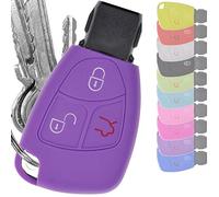 Key Soft Case Cover Estuche Protector Llave del Auto Mercedes Benz W204 W245 S203 A209 Clase C CLK SLK W211 W203 W169 Tecla de Encendido Tecla de Encendido/Color: Púrpura