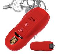 Key Soft Case Cover Funda Protectora de Silicona Funda Protectora de Silicona roja para Porsche 718 982 981 991 911 Macan Cayman Boxster