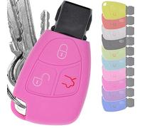 Key Soft Case Cover Funda Protectora Llave del Coche para Mercedes Benz W204 W245 S203 A209 Clase C CLK SLK W211 W203 W169 Clave de Sol/Color: Rosa